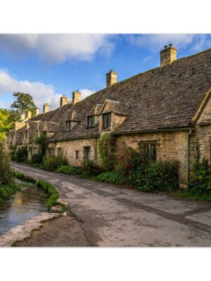 Arlington Row, Bibury, Cotswolds  -  Blank Inside -  Pack of 10 (standard envelopes) (US & CA Only) Cottagecore Collection