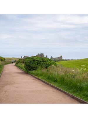 Dunnottar Castle Pathway, Aberdeenshire, Scotland  -  Blank Inside -  Pack of 10 (standard envelopes) (US & CA Only) Scottish Castle Collection