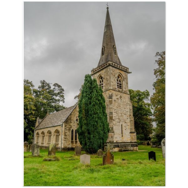 Moody Day at Parish Church of St. Mary's, Cotswolds  -  Blank Inside -  Pack of 10 (standard envelopes) (US & CA Only) Autumn/Fall Collection