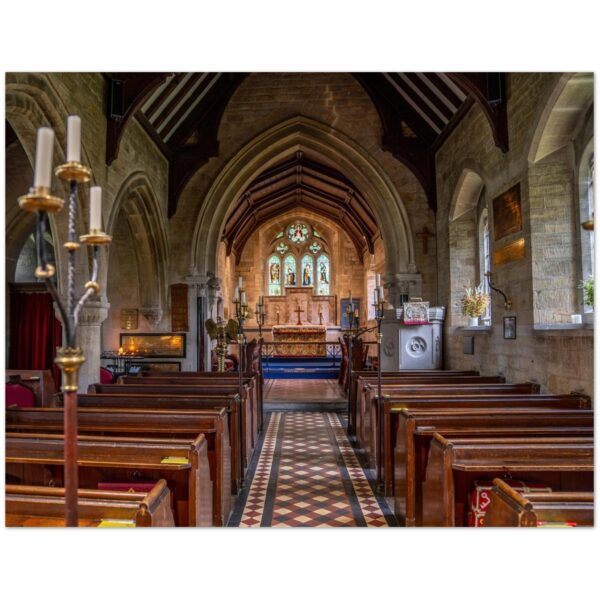 Inside of "The Parish Church of St. Mary's "/Lower Slaughter, Cotswolds  -  Blank Inside - Pack of 10 (standard envelopes) (US & CA Only) Cottagecore Collection
