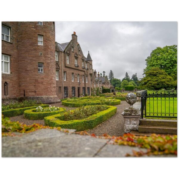 Glamis Castle Gardens, Angus, Scotland  -  Blank Inside -  Pack of 10 (standard envelopes) (US & CA Only) Scottish Castle Collection