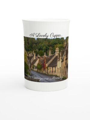 "A lovely Cuppa" for you - White 10oz Porcelain Slim Mug - Landscape Inspired Mugs Collection