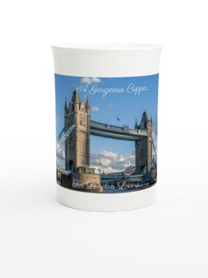 "A Gorgeous Cuppa for London Lovers" - White 10oz Porcelain Slim Mug - Landscape Inspired Mugs Collection